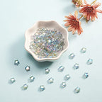 UR URLIFEHALL 100 Pcs Spray Painted Glass Star Beads Clear AB Plated Drilled Glass Beads for Earring Bracelet Necklace Jewelry Making - color: 100pcs-8x8.5x4mm-clear AB star glass beads