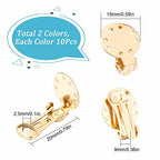 SUNNYCLUE 1 Box 20Pcs 2 Colors Clip on Earrings Findings Round Flat Back Earring Clips Stainless Steel Earring Converters Non-Pierced Earring Settings for Women Adults Jewelry Making DIY Crafts - color: 20pcs 2 Colors Stainless Steel Earring Clips