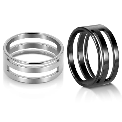 2 Pieces Jump Ring Opener Tool, Stainless Steel Split Connector Ring Opener and Closing Finger Tool for Jewelry Makers Craft Projects Supplies (17mm Black and Silver) - color: 17mm Silver+Black 2pcs