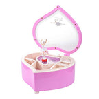 TMEEIHNSS Rainbowie Heart Musical Jewelry Box, Musical Jewelry Storage Box with Dancing Girl,Arrow Design Christmas Gift (pink) - color: Pink