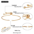 DanLingJewelry 10pcs Adjustable Slider Bracelet Slider Extender Chains Friendship Bracelets with Round Charms for Jewelry Making DIY 9 Inches(240mm) G - color: StyleⅫIII-10 pcs-Golden