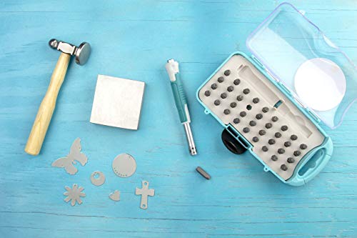 Cousin DIY Stamp & Go Metal Stamping Tool Kit Set with Hammer, Charms, Block and Bits, Multi