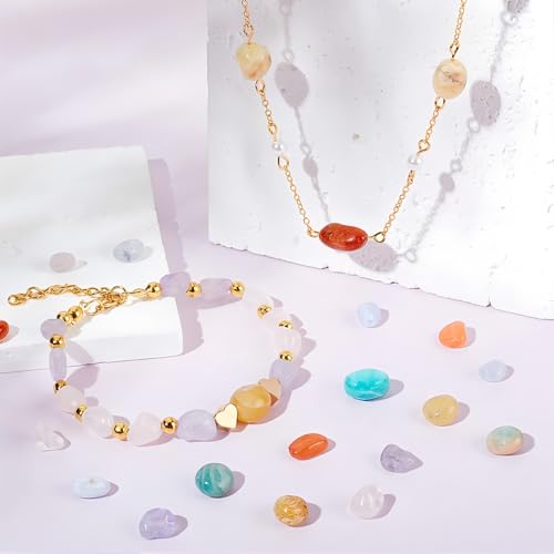 HAAMIIQII Natural Clear Quartz White Crystal Pebble Stone 5-8mm Small Irregular Freeform Tumbled Loose Gemstone Beads for Jewelry Making Strand 15 Inch (45-50pcs) - color: Clear Crystal Quartz