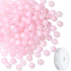 Natural Rose Quartz Beads 100Pcs 8mm Pink Crystal Beads Loose DIY Round Stone Bead for Bracelet Necklace Earrings Making - color: A-Pink Rose Quartz, size: 100pcs