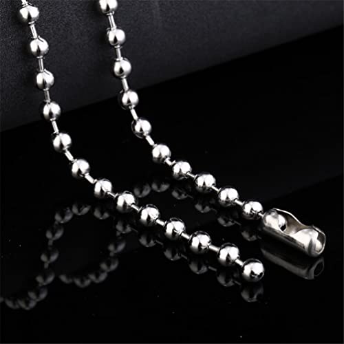 Titanium Stainless Steel Small Beads Ball Chain Necklace for Men Women 24-38 Inches Silver Black Gold - color: Silver, 8mm wide