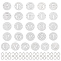 26pcs Stainless Steel Letter Link Charms 12mm Flat Round A-Z Letter Charms with Jump Rings Metal Alphabet Connector Charms with Two Hole for Jewelry Making Necklace Bracelet DIY Crafts