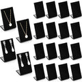 RattanView 24 Pcs Earring Display Stand Necklace Pendant Jewelry Stand Showcase Organizer Display Holder for Earring Pendant Accessory Rack(Black,Straight Style,Velvet)
