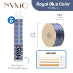 The Beadsmith Nymo Thread – 10-Pack Royal Blue Color – Size D, .30mm Diameter, 64 Yard/58.5 Meter Spool – Made of Nylon – Bead Embroidery & Weaving, Off Loom & Loom Work and DIY Craft Projects - size: Size D, 64 Yards, style: Royal Blue