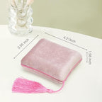 Necklace Boxes, Velvet Small Earring and Necklace Case for Women with Tassel, Empty Long Necklace Pendant Box for Her(Pink) - color: Pink