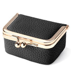 Zivyes Mini Jewelry Box Travel Small Coin Purse Organizer Case Genuine Leather Tiny Size (black 2.9 inches long) - color: black 2.9 inches long