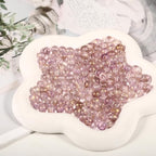 200Pcs Glass Round Beads 8mm Transparent Ink Wash Dye Sprinkled Gold Scattered Beads Handmade DIY Bead Material Bracelet Accessories (Purple) - color: Purple