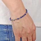LPBeads Beaded Bracelets for Women Energy Gemstone Charm Jewelry Adjustable Bracelet Gifts for Mom, Daughter, Wife, Friends, Bestie - color: Lapis Lazuli
