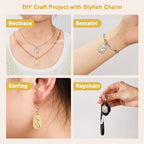 UAMOAKNG 10pcs Stainless Steel Charms + 10pcs Gold Plated Charm Pendant Bulk with Jump Rings Jewelry DIY Supplies - color: Square Moon