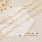 GTVOODX 16.4 Feet Gold Stainless Steel Chains for Jewelry Making Textured Cable Link Chain Spool for DIY Women Necklace Bracelet Jewelry Making Supplies with Lobster Clasps Jump Rings - color: Gold Textured Chains