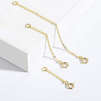3 Pcs 925 Sterling Silver Necklace Extenders for Women Durable Strong Removable Necklace Bracelet Anklet Extension Jewelry Making Chains - color: 1 2 3 Inch, Gold