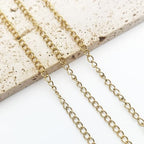 Vacuum Plating 15 Foot Curb Chains INSPIRELLE 3mm Long Lasting Gold Plated Stainless Steel Extender Chain for Bracelet Necklace Jewelry Making - color: Dark Gold - 15 Foot