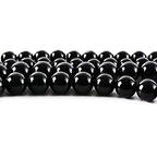 RayLineDo® 45Pcs 8mm Natural Black Onyx Stone Round Beads Loose Beads Wholesale for Jewelry Making - color: Black Onyx, size: 8mm