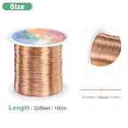 M METERXITY 0.3mm Jewelry Wire, 28 Gauge 328FT Craft Wire Copper Beading Wire for Jewelry Making/Planting/Weaving/DIY Crafting, Soft Metal Wires [100M, Copper Tone] - color: Copper Tone, size: 0.3mm 28 Gauge