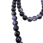 DandS ltd Crackle Lampwork Glass Beads for Jewelry Making, Purple, Vibrant DIY Bracelets, Necklaces, Earrings, Beading Supplies & Craft Kits for Handmade Jewelry, 80pcs 0.39 inch (10mm), #J211-10 - color: Purple