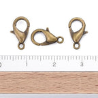 HDSupplies 100 Pieces - Lobster Clasps - Antique Bronze - 12x6mm w/ 1.2mm Hole - color: Antique Bronze, size: 12x6mm