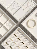 Drawer Jewelry Organizers And Storage,Velvet Bracelet And Ring Display Small Tray,Dresser Jewelry Drawer Organizer Inserts Containers,Earring And Necklace Holder Box (Beige 6 Grids) - style: Beige 6 Grids