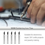 MECCANIXITY Pack of 10 900M Solder Tips Internally Heated Soldering Tips with Cleaning Sponge Pad Replacement Welding Accessories Kit for Electrical Solder Station Tip (900M-T-1.5SK) - style: 900M-T-1.5SK