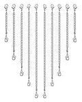 OHINGLT Necklace Extender 10Pcs Chain Extenders for Necklaces Bracelet, Silver Plated Stainless Steel Extension Chain for Women Jewelry Making - color: Necklace Extender 10Pcs Siver