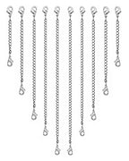 OHINGLT Necklace Extender 10Pcs Chain Extenders for Necklaces Bracelet, Silver Plated Stainless Steel Extension Chain for Women Jewelry Making - color: Necklace Extender 10Pcs Siver