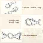 uxcell Bracelet Extender, 925 Sterling Silver Double Lobster Claw Clasps Necklace Extenders, Connector Extension Clasp for DIY Making Jewelry Chain (20mm/0.79", Plating Silver) - color: Plating Silver