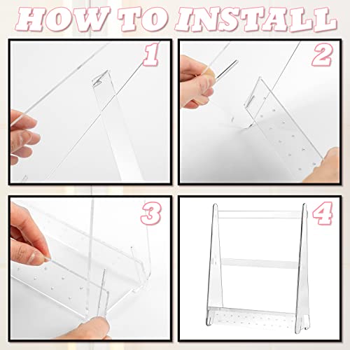 BBTO Earring Hangers Holder Organizer Clear Acrylic Rack Jewelry Display Stand with Mini Hangers Christmas Women Gift for Earrings Necklace Ring Bracelet Jewelry(Transparent)