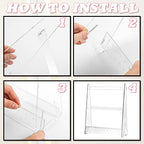 BBTO Earring Hangers Holder Organizer Clear Acrylic Rack Jewelry Display Stand with Mini Hangers Christmas Women Gift for Earrings Necklace Ring Bracelet Jewelry(Transparent)