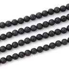 6mm 60pcs DIY Natural Lava Stone Beads Round Healing Crystal Gemstone Loose Beads for Jewelry Making Handmade Bracelet Necklace - color: Lava, size: 6mm
