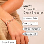 Destin Jewelry Paperclip Chain Necklace for Women, Waterproof 18K Gold Plated Stainless Steel, Hypoallergenic, Adjustable Layering Chain, Tarnish-Resistant, 2.5–6.5mm - color: Stainless Steel, size: 7", style: 2.5 MM