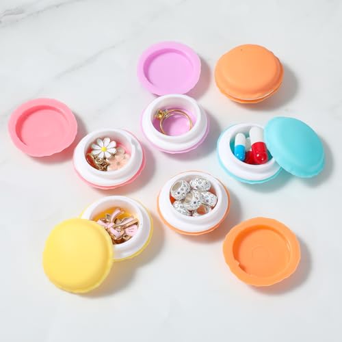 90 Pack Mini Macaron Boxes, Colorful Macaron Shaped Storage Containers for Jewelry, Pills, Beads, Travel Essentials & Craft Supplies - 6 Vibrant Colors