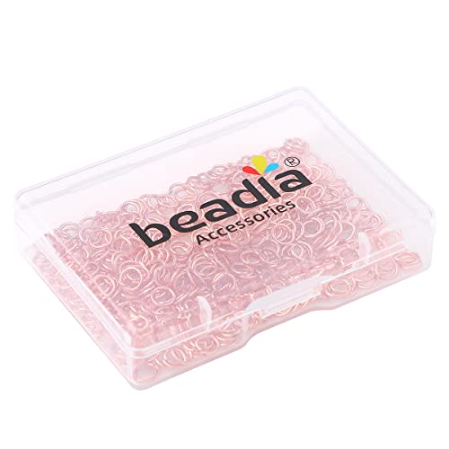 BEADIA Rose Gold Plated Jump Rings Non Tarnish 5mm 400pcs for Jewelry Making Findings - color: Rose Gold, size: 0.7x5mm