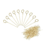 PATIKIL 200Pcs 304 Stainless Steel Jewelry Eye Pins 16mm 22 Gauge Gold Open Eye Pins for Jewelry Making DIY Craft Necklaces Bracelets Earrings - color: Gold, size: 16mm
