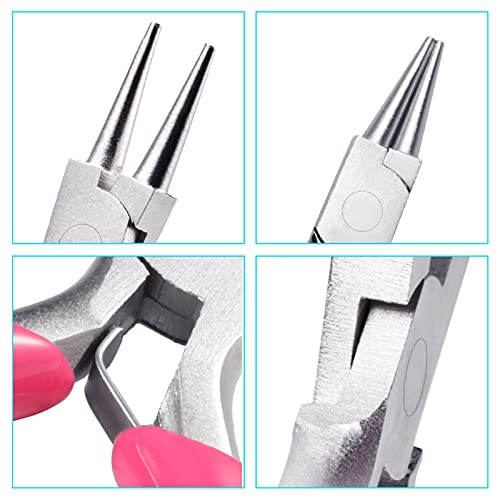 SPEEDWOX Mini Round Nose Pink PVC Handle Pliers - 3" Jewelry Making & Wire Wrapping DIY Craft Hobby Supplies - style: 3" Round Nose Pliers