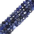 Sodalite 6mm Gemstone Triangle Faceted Round Loose Beads Strand 15.5" DIY Jewelry Making - color: Sodalite