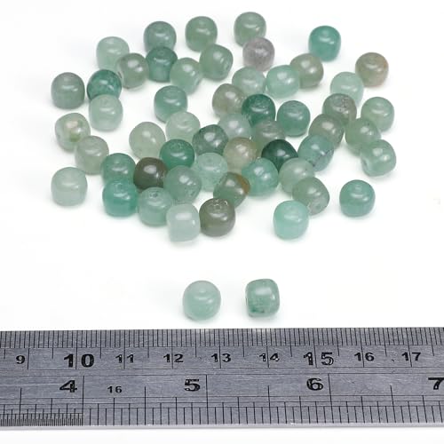 BEADIA Natural Green Aventurine Jade Flat Cut Round Drum Stone 8mmx7mm Loose Semi Gemstone Beads for Jewelry Making 38cm - color: Green Aventurine