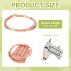 PATIKIL 99.9% Pure Copper Wire for Jewelry Making, 12 Gauge (2mm) Copper Craft Wire 4.9 Feet Beading Jewelry Making Supplies for Crafting Wreath Electroculture Gardening - size: 12 Gauge x 4.9 Feet