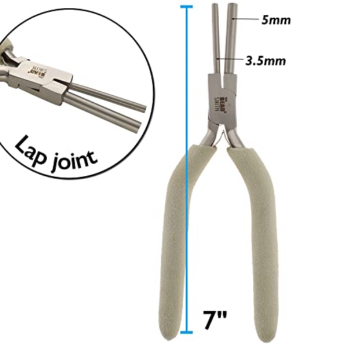 The Beadsmith Wire Elements Series Jewelry Tool Bundle - Includes 3-in-1 Wire Looping Pliers(13-20mm) & Bail Making Pliers (7", 3.55mm &5.5mm Jaw) - Polished Steel & Comfort Grip for Jewelry Making