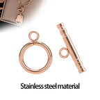 Round Toggle Clasps, Stainless Steel Toggle Clasps Rose Gold Jewelry Clasps for Necklace for Bracelet