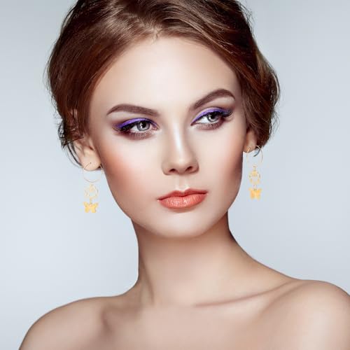 Pndeyo 280pcs Hypoallergenic Earring Beading Hoops, 20mm 25mm 30mm 35mm Round Hoop Earrings Findings, Open Earring Wire Ring Accessories for Jewelry Making- Silver & Gold - color: Silver & Gold-280pcs