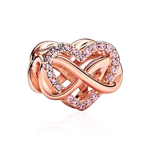 Love Family Friendship Graduation Mothers Nurses Day S925 Bead Pendant Charms for Pandora Bracelets Necklaces, Gifts Women, for Anniversary Birthday Valentines Day Christmas, Silver Gold - style: Infinity Heart Sparkle Charm