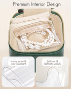 VLANDO Gifts for Teachers,Travel Jewelry Box with 6 Velvet Jewelry Zipper Pockets Jewelry Case Premium Petal Hardware Travel Jewelry Organizer Graduation Gifts (Green) - color: 6PCS-Green