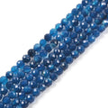 Blue Agate 4mm Faceted Round Beads Loose Beads 16 Inch for Jewelry Making Beads - color: Blue Agate