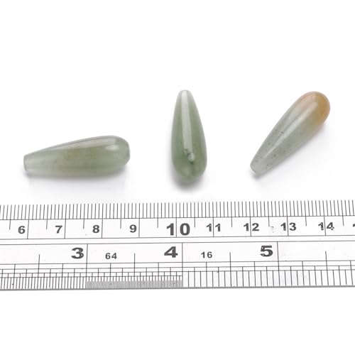 BEADIA Natural Green Aventurine Teardrop Stone Beads 10x30mm 12pcs Dangle Earring Charm for DIY Jewelry Making - color: Green Aventurine