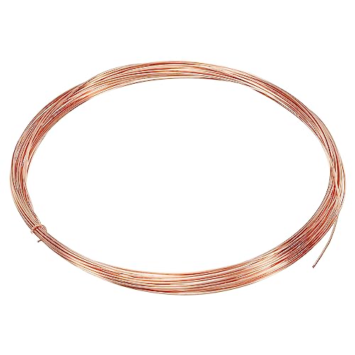 PATIKIL 16.4 Feet Solid Bare Copper Wire, 23 Gauge 99.9% Pure Copper Wire 0.6mm Soft Beading Wire Metal Plant Stem Ties for Jewelry Craft (5m) - size: 0.6mmx5m
