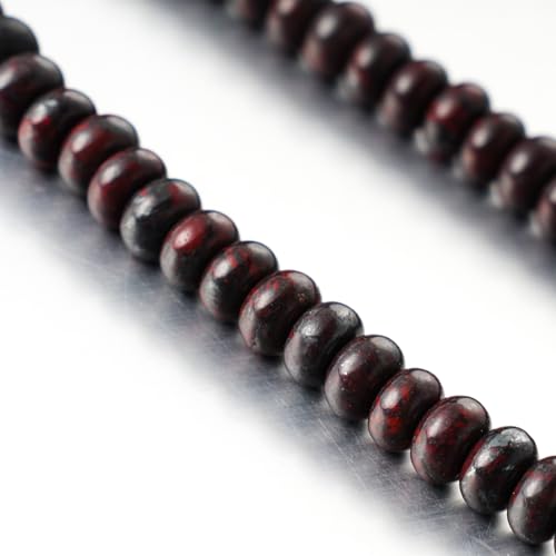 5x8mm Natural Beads Rondelle Spacer Loose Beads for Jewelry Making DIY Crafts Design Handcraft Making 1 Strand 15.5"(Blood Stone) - color: Blood Stone