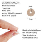 DanLingJewelry Approx 3700Pcs Vinyl Heishi Chip Disk Flat Round Loose Handmade Polymer Spacer Beads for Jewelry Making DIY 6mm PaleGoldenrod